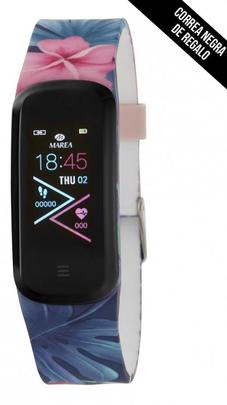 Smart watch MAREA ovalado 2 correas flores az/negr