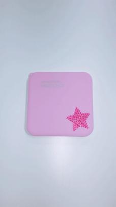 Porta mascarilla rigida rosa estrella