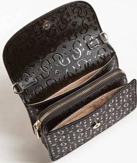 Bolso GUESS cuadrado pequeño negro grabados negros