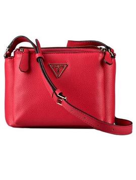 Bolso GUESS rojo efecto doble logo triangulo