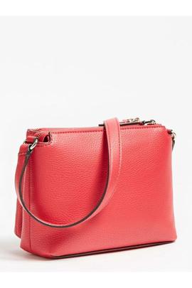 Bolso GUESS rojo efecto doble logo triangulo