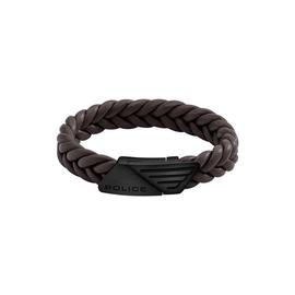 Pulsera POLICE cuero marron trenzado cierre triangulos