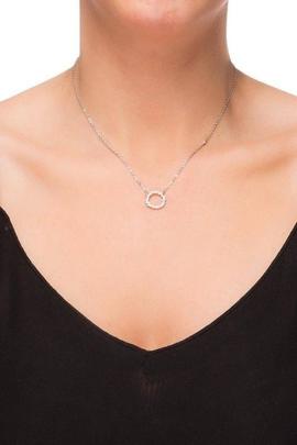 Colgante LUXENTER Thilak plata circulo circonitas blancas