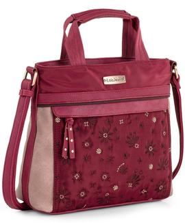 Bolso-bandolera LOIS Amery  granate asas peq flores hilo