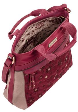 Bolso-bandolera LOIS Amery  granate asas peq flores hilo