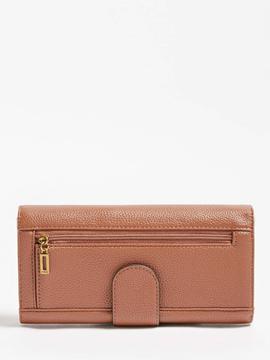 Cartera GUESS DESTINY grande cognac logo delante