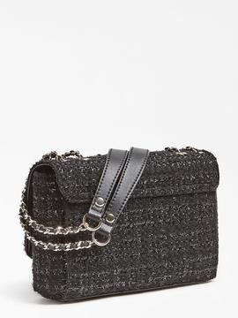 Bolso GUESS Cessily Tweed  negro