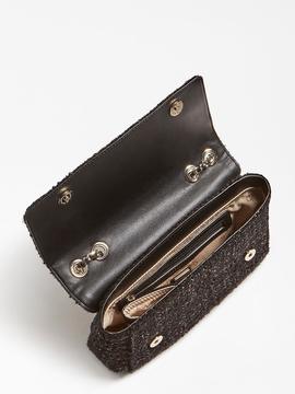 Bolso GUESS Cessily Tweed  negro
