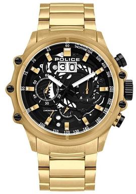 Reloj POLICE dorado esf-corona-botones negros