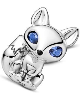 Charm PANDORA plata zorro ojos azules