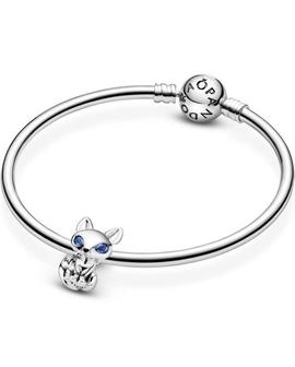 Charm PANDORA plata zorro ojos azules