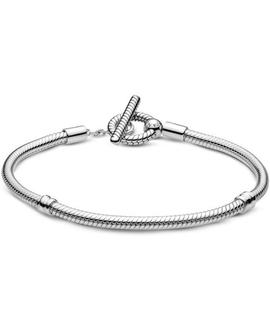 Pulsera PANDORA moments plata con cierre T