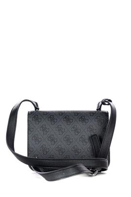 Guess pvc bolso pequeño rigido gris logos negros