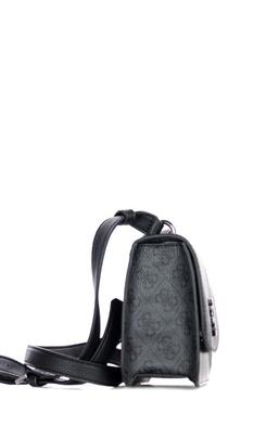 Guess pvc bolso pequeño rigido gris logos negros