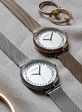 Reloj RADIANT The Cirde acero milanesa aro circonitas esfera