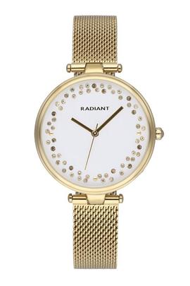 Reloj RADIANT The cirde dorado milanesa esfera aro circonita