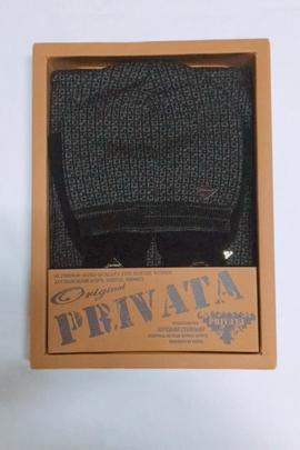 Conjunto PRIVATA 3 piezas semiliso cuadros negro-gris