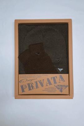 Conjunto PRIVATA 3 piezas semiliso cuadros marron-gris