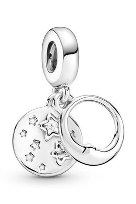 Charm PANDORA colgar plata Luna Durmiente y Estrella