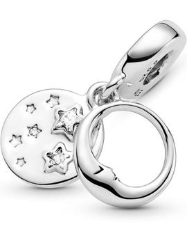 Charm PANDORA colgar plata Luna Durmiente y Estrella