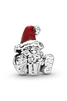 Charm PANDORA plata Santa Claus sentado y Regalo