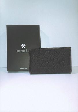 Cartera AMICHI piel grade negra flores