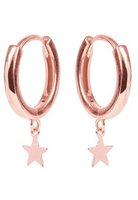 Aro LUXENTER  plata rosada  cuelga estrella