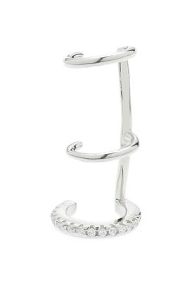 Luxenter earcuff plata 3 aros 1 circonitas