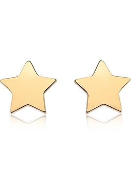 Pendiente LUXENTER plata dorada estrella lisa