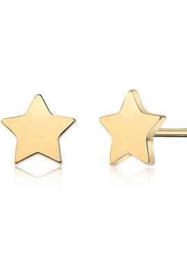 Pendiente LUXENTER plata dorada estrella lisa