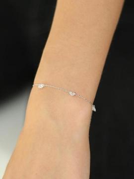 Pulsera LUXENTER Mydira plata cuelgan corazones cristal