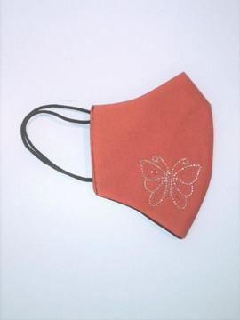Mascarilla FERCHI reversible mujer roja mariposa brillo