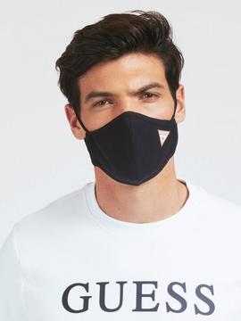Mascarilla GUESS negra logo lado + funda