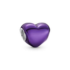 Charm PANDORA Corazón Morado Metálico