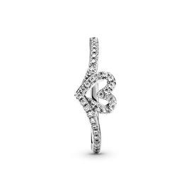 Anillo PANDORA plata  Corazón Deseo Brillante