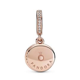 Charm PANDORA Rose colgar Doble Disco Azul Claro Brillante