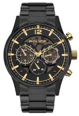 Reloj POLICE Smart Pewjk acero negro detalles dorados
