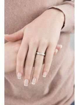 Morellato anillo acero liso diamante centro