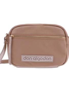 Bandolera DON ALGODON loneta beige detalles dorados