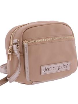 Bandolera DON ALGODON loneta beige detalles dorados
