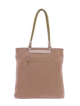 Bolso shopper DON ALGODON beige detalles dorados