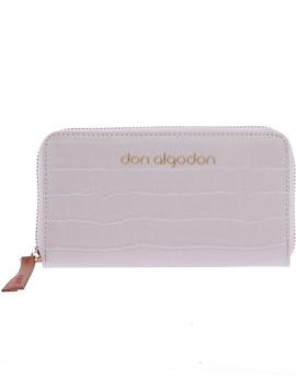 Cartera DON ALGODON Blanco  piel efecto cuadrados