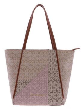 Bolso shopper DON ALGODON safiano logos grabados