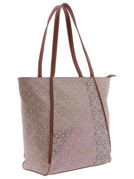 Bolso shopper DON ALGODON safiano logos grabados