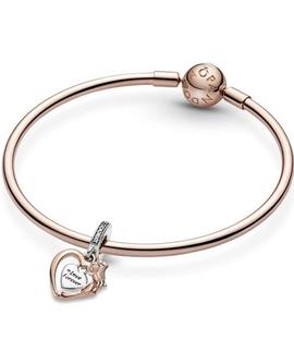 Charm PANDORA Rose colgar Corazón y Flor Rosa