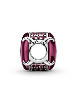 Charm PANDORA plata Cabujón Ovalado Rosa Fucsia