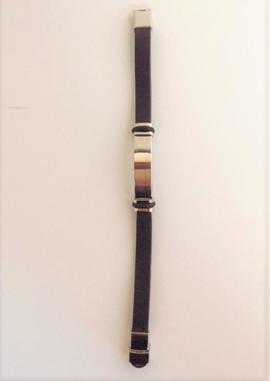 Pulsera caucho negro chapa acero
