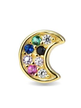 Piercing LUXENTER Nali dorada luna circonitas colores