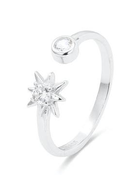 Anillo LUXENTER Lialt plata abierto chaton y estrella