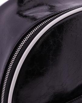 Mochila DON ALGODON negra detalles blancos